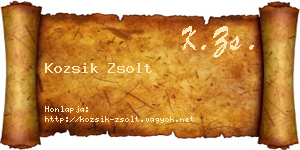 Kozsik Zsolt névjegykártya